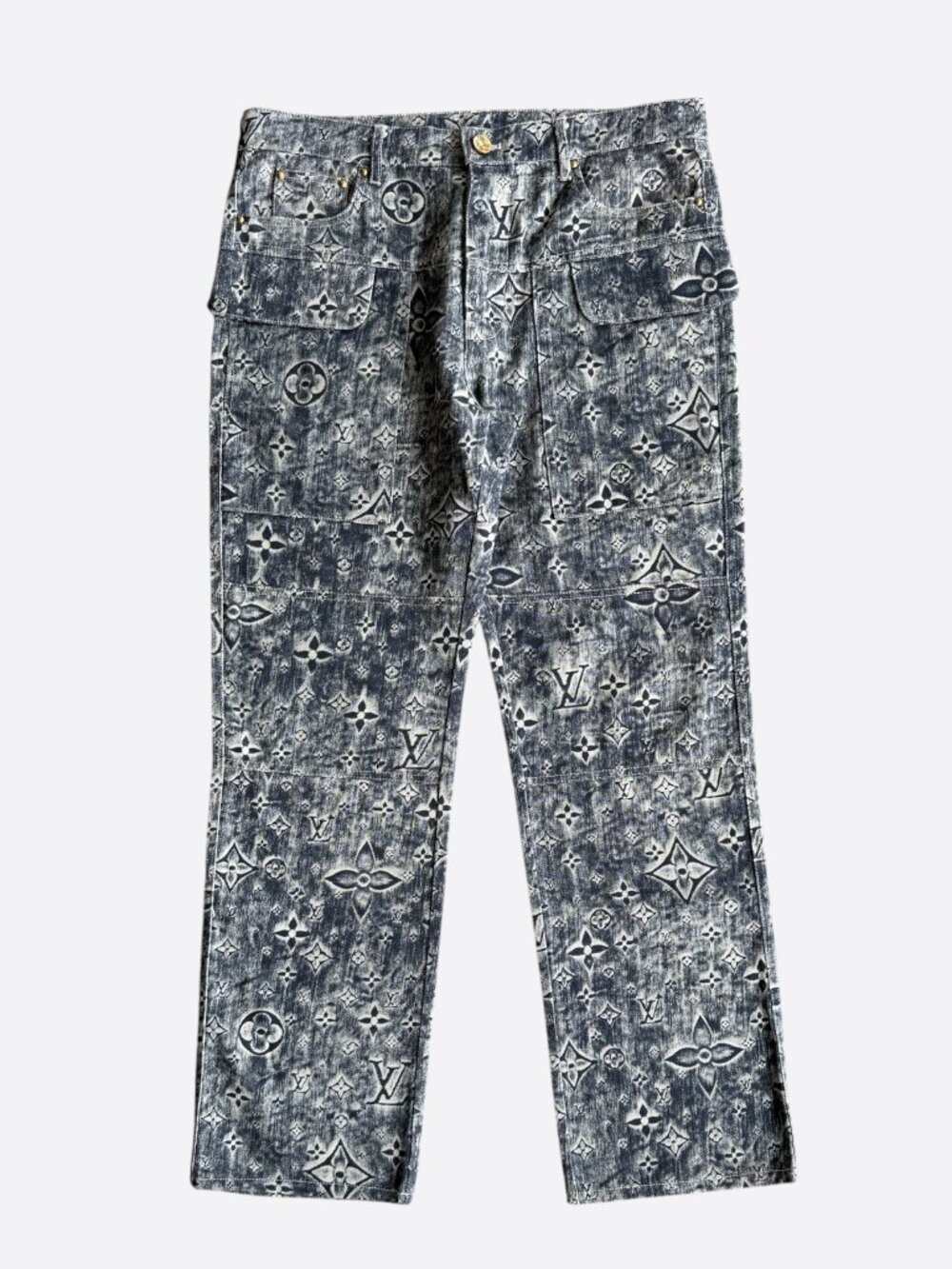 Louis Vuitton Dark Blue Star Monogram Cargo Pants